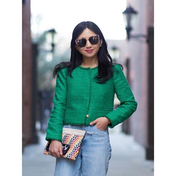 J.Crew Louisa Lady Jacket Sequin Tweed Summer Green Size 4 NWT - Picture 4 of 7